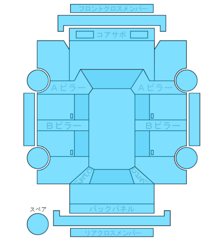 Body condition diagram (damage marks, Japanese labels)