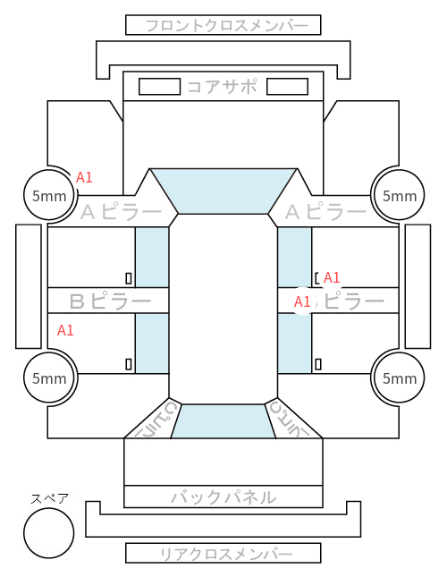 Body condition diagram (damage marks, Japanese labels)