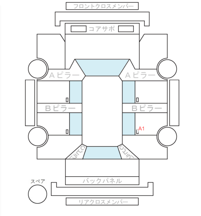 Body condition diagram (damage marks, Japanese labels)