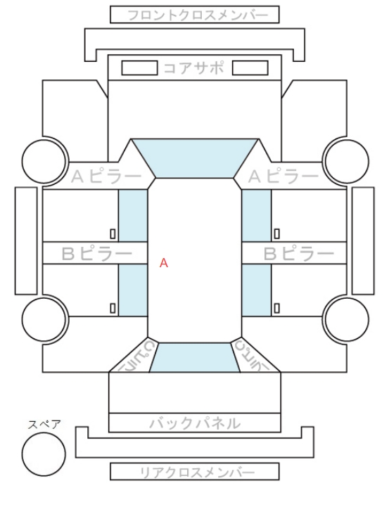 Body condition diagram (damage marks, Japanese labels)