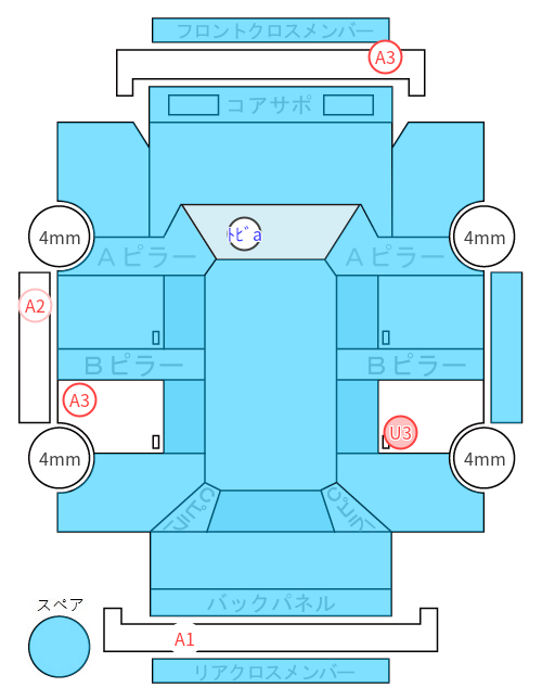 Body condition diagram (damage marks, Japanese labels)