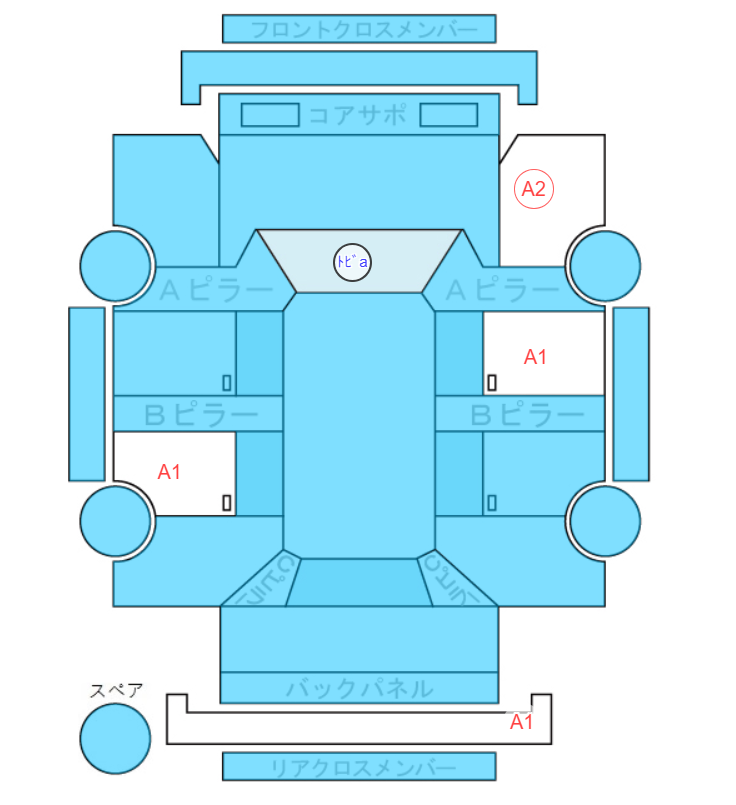 Body condition diagram (damage marks, Japanese labels)