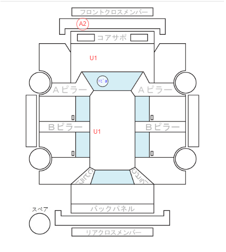 Body condition diagram (damage marks, Japanese labels)