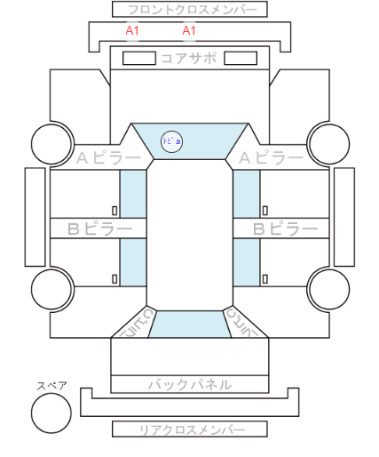 Body condition diagram (damage marks, Japanese labels)