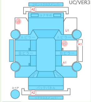 Body condition diagram (damage marks, Japanese labels)