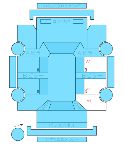 Body condition diagram (damage marks, Japanese labels)