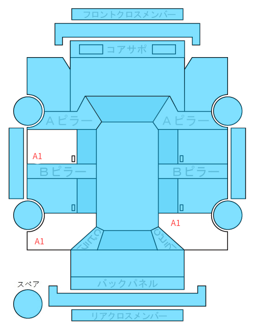 Body condition diagram (damage marks, Japanese labels)