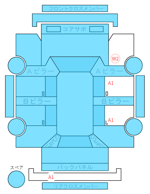 Body condition diagram (damage marks, Japanese labels)