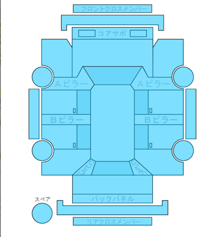 Body condition diagram (damage marks, Japanese labels)