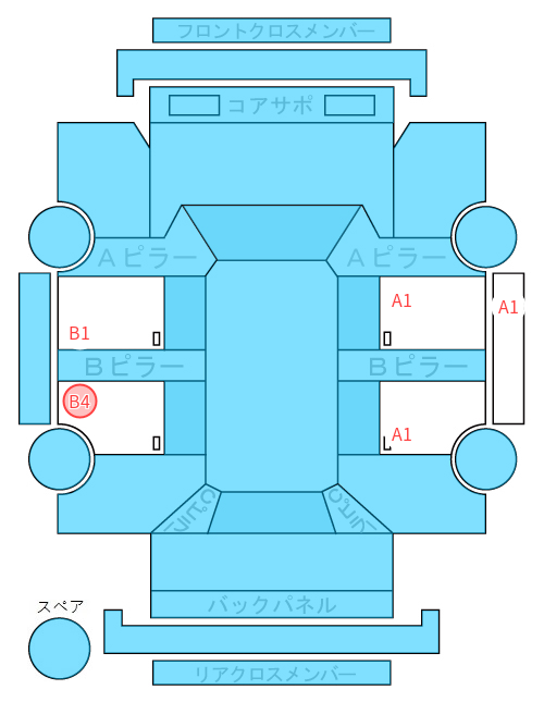 Body condition diagram (damage marks, Japanese labels)