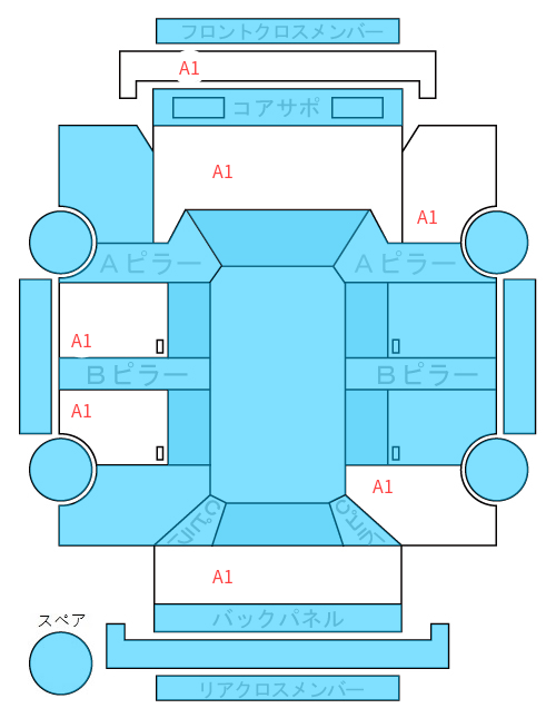 Body condition diagram (damage marks, Japanese labels)