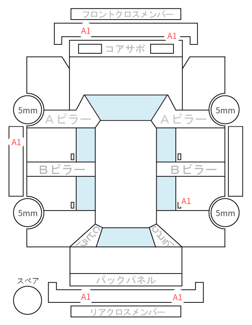 Body condition diagram (damage marks, Japanese labels)