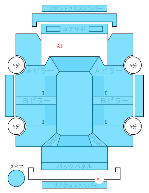 Body condition diagram (damage marks, Japanese labels)