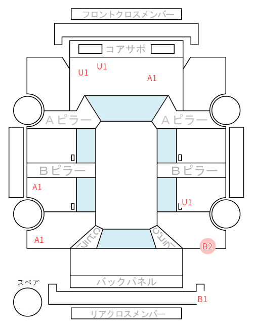 Body condition diagram (damage marks, Japanese labels)