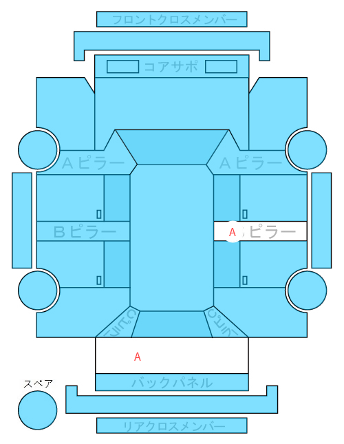 Body condition diagram (damage marks, Japanese labels)