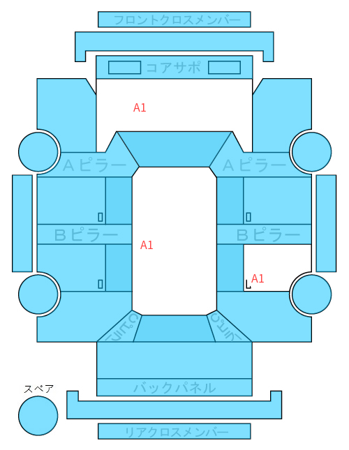 Body condition diagram (damage marks, Japanese labels)
