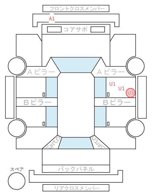 Body condition diagram (damage marks, Japanese labels)